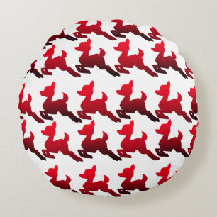 Gift Wrap'd Red & White Round Pillow