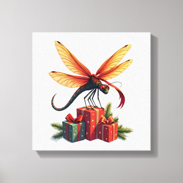 Gift-Wrapped Dragonfly Canvas Print (Front)