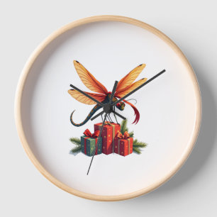 Gift-Wrapped Dragonfly Clock
