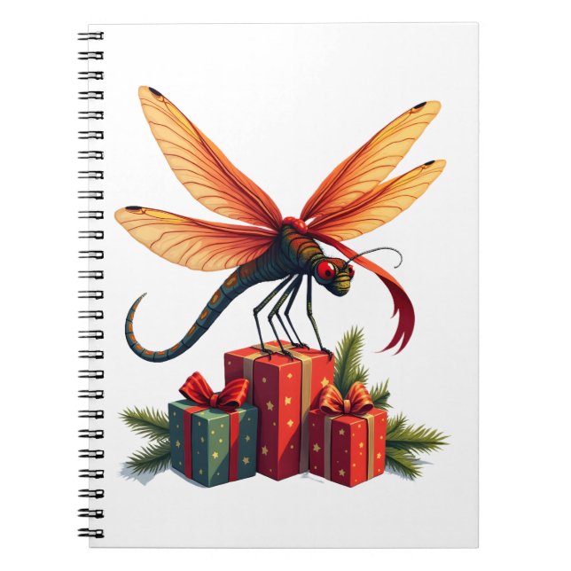 Gift-Wrapped Dragonfly Notebook (Front)