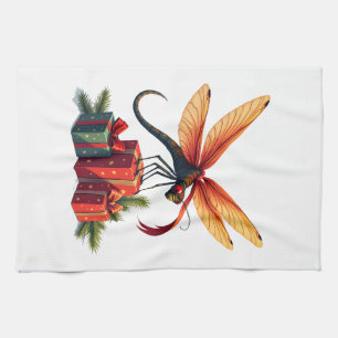 Gift-Wrapped Dragonfly Tea Towel