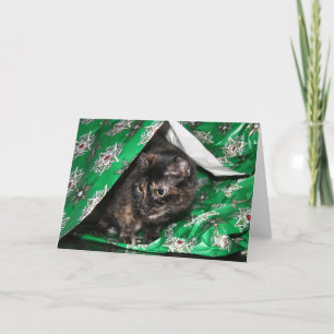 Gift wrapped tortoiseshell holiday card