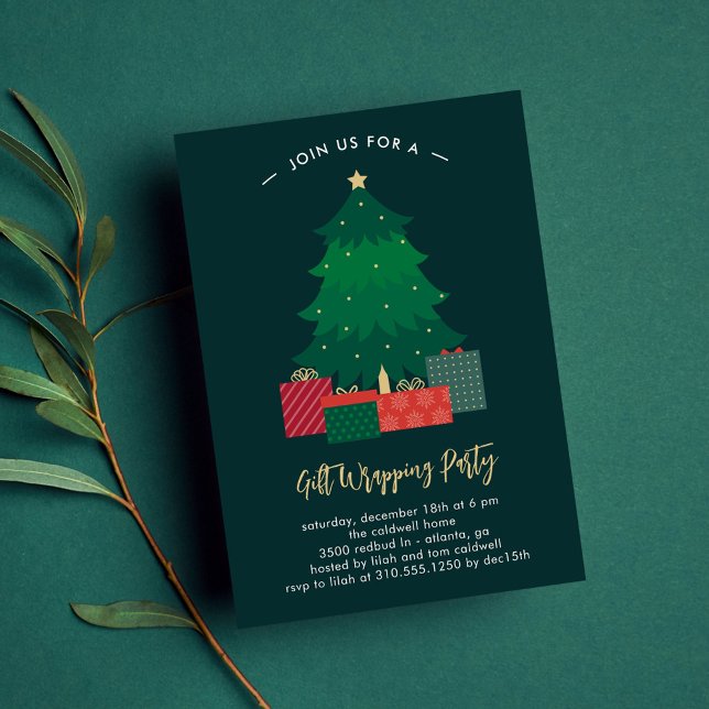 Gift Wrapping Christmas Party Holiday Invitation (Creator Uploaded)