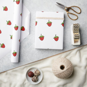 Gift Wrapping Cute Strawberries Paper