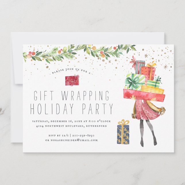 Gift Wrapping | Holiday Party Invitation (Front)