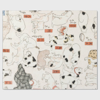 GIFT WRAPPING JAPANESE PRINT CATS PAPER