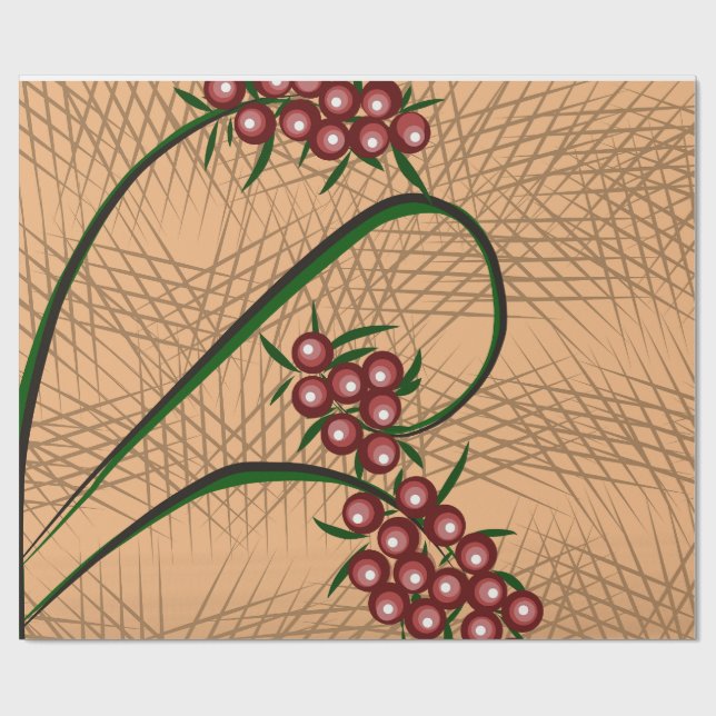 Gift Wrapping Paper with Berry pattern (Flat)