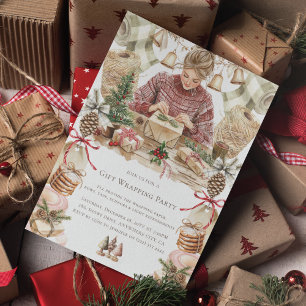 Gift Wrapping Party Christmas Invitation