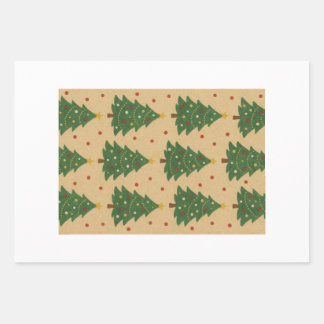 GIFT WRAPPING SHEETS CHRISTMAS TREE AND STRIPES