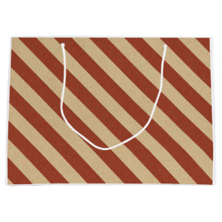 GIFT WRAPPING SHEETS CHRISTMAS TREE AND STRIPES LARGE GIFT BAG