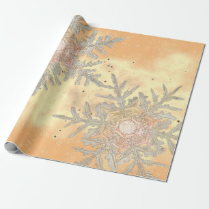 GIFT WRAPPING WILSON BENTLEY SNOWFLAKES SUNSET WRAPPING PAPER