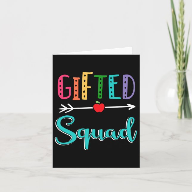 Gifted Squad Teacher Byck To School  Card (Front)
