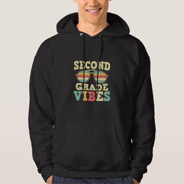 Gifts 2nd Teacher | Second Grade Vibes Hoodie (Front)