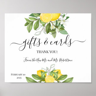 Gifts and Boda Cards Greenery Rótulo Lemon Poster