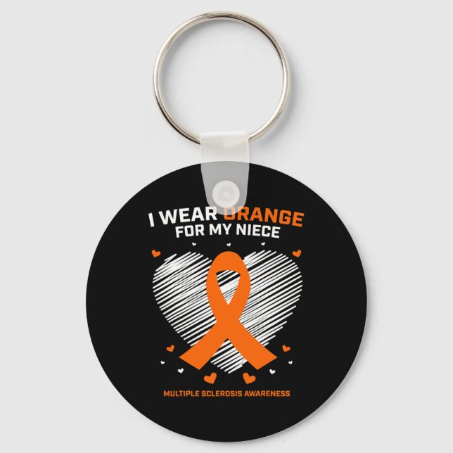 Gifts Apparel Clothing Niece Multiple Sclerosis Aw Key Ring (Front)
