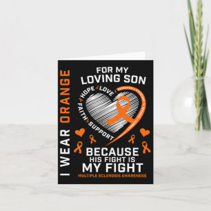 Gifts Apparel Orange Son Multiple Sclerosis Awaren Card