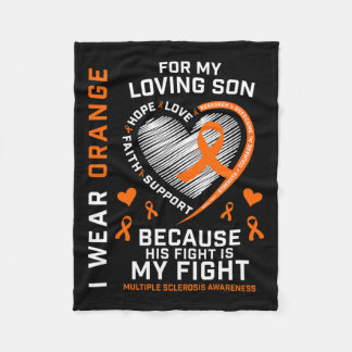 Gifts Apparel Orange Son Multiple Sclerosis Awaren Fleece Blanket