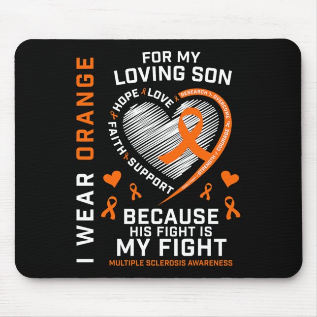 Gifts Apparel Orange Son Multiple Sclerosis Awaren Mouse Mat (Front)