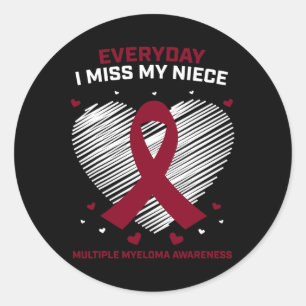Gifts Blood Cancer Products Niece Multiple Myeloma Classic Round Sticker