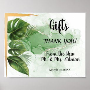 Gifts Bridal Shower Wedding Tropical Palm Sign