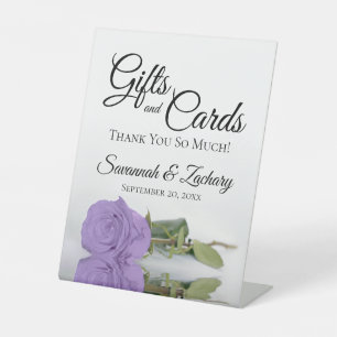 Gifts & Cards Lavender Purple Rose Thank You Pedestal Sign