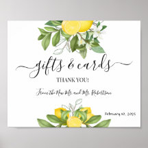 Gifts & Cards Wedding Greenery Lemony Sign