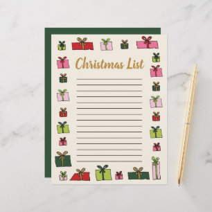Gifts Clip Art Kids Christmas List Template