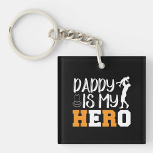 Gifts Dad Daddy Is My Hero Key Ring