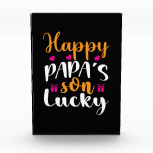 Gifts Dad   Happy Papa's Son Lucky Photo Block