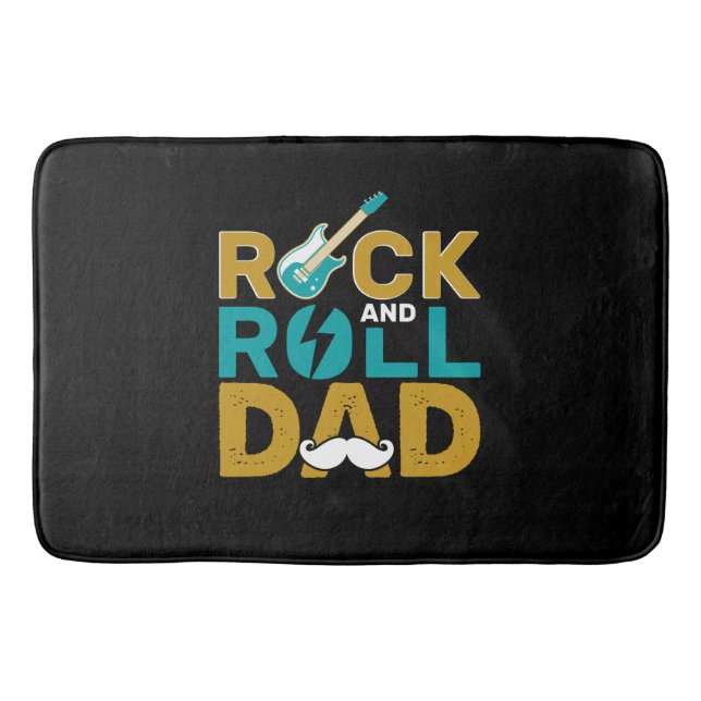 Gifts Dad | Rock And Roll Dad Bath Mat (Front)