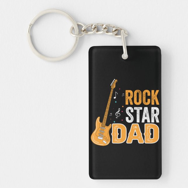 Gifts Dad | Rock Star Dad Key Ring (Front)