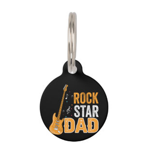 Gifts Dad Rock Star Dad Pet Tag