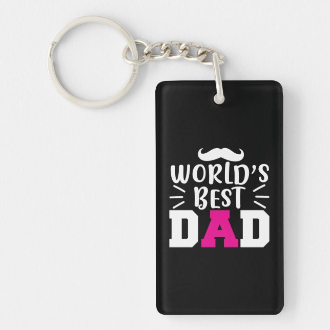 Gifts Dad | World's Best Dad Key Ring (Front)