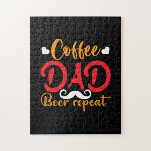 Gifts Father Coffee Dad Beer Repeat Jigsaw Puzzle