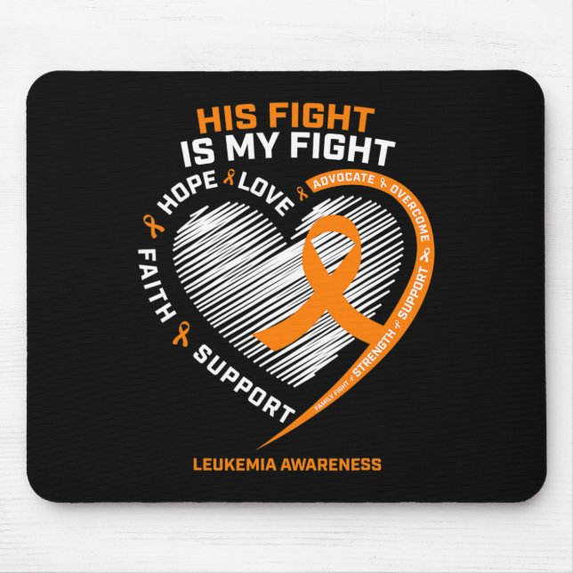 Gifts Fighter Leukaemia Awareness Husnd Men Leukem Mouse Mat (Front)