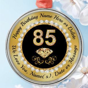 Gifts for 85th Birthday Woman, Mum, Grandma, 85th  Metal Tree Decoration
