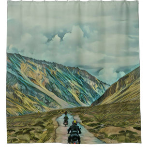 Gifts for a motorcycle rider shower curtain