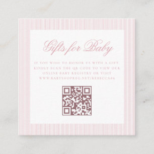 Gifts for Baby Light Pink Online QR Code Registry Enclosure Card