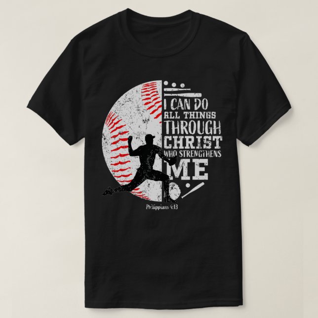 Gifts For Baseball Pitchers Boys Kids Teens Christ T-Shirt (Design Front)