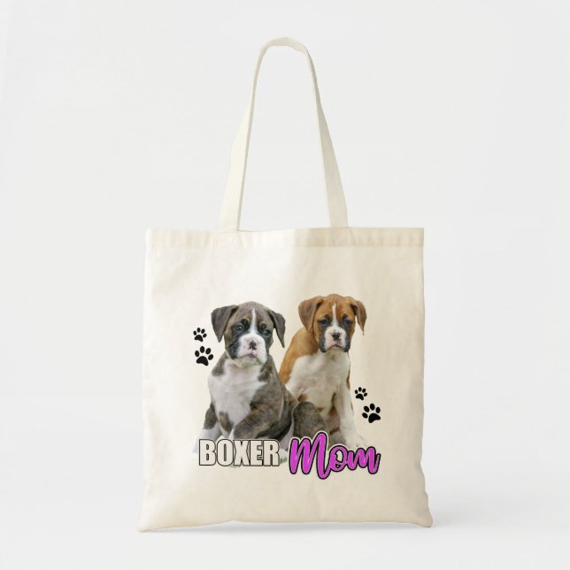 Gifts for Boxer Dog Owners - Boxer Puppy Tote Bag (Front)