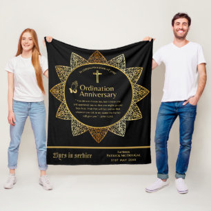 Gifts for catholic Priest Ordination Anniversary Fleece Blanket