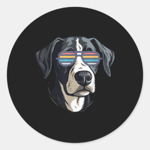 Gifts For Dog Lovers Graphic Tees Cool Dog With Su Classic Round Sticker