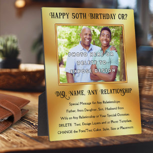 Gifts for Father's 50th Birthday, Any Relationship Plaque