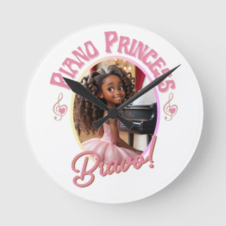 Gifts for gils who love to play the piano round clock