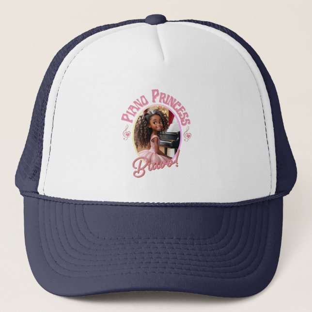 Gifts for gils who love to play the piano trucker hat (Front)