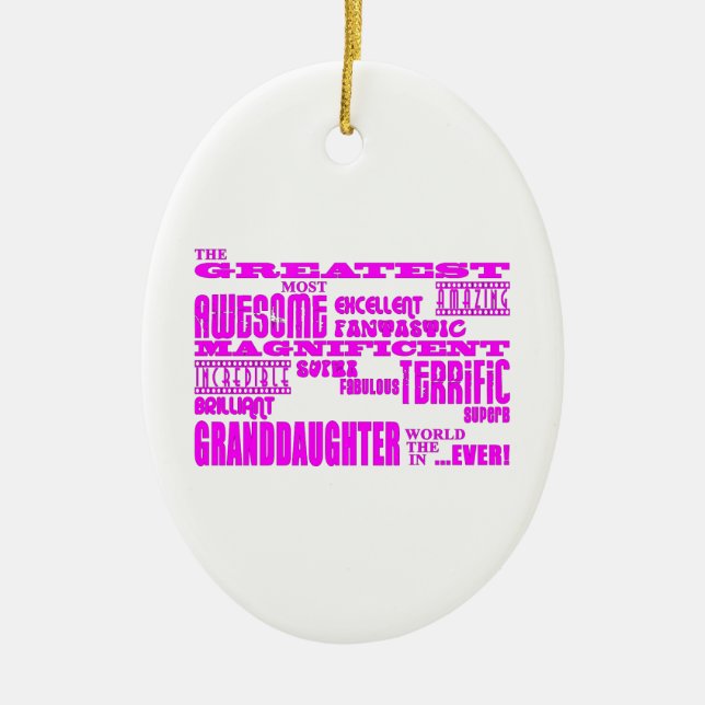 Gifts for Granddaughters : Greatest Granddaughter Ceramic Tree Decoration (Front)