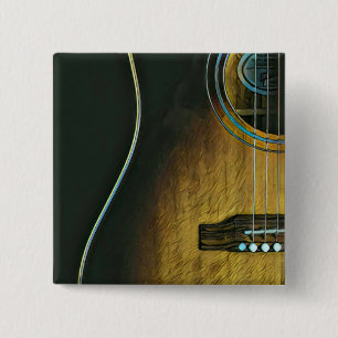 Gifts for guitar lovers 15 cm square badge