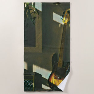 Gifts for guitar players beach towel