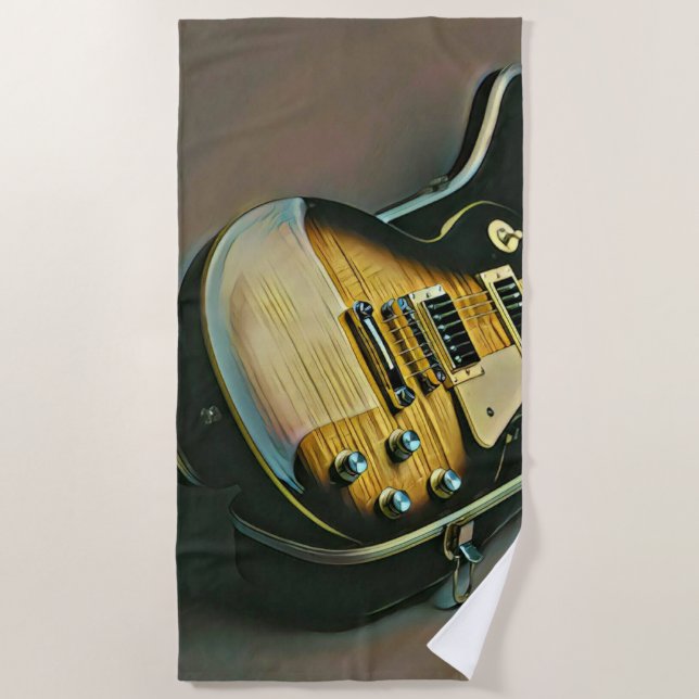 Gifts for guitarist beach towel (Front)