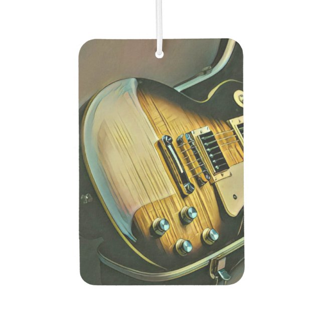 Gifts for guitarist car air freshener (Front)